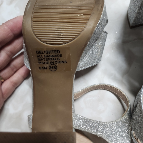 Pop Silver Sparkle Women's Heels - Picture 2 of 4
